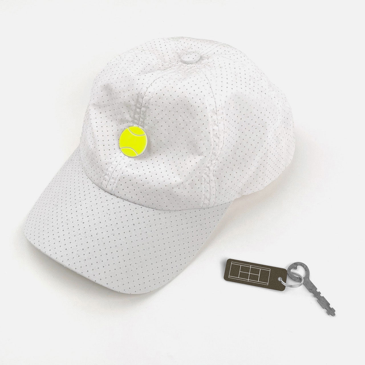 Tennis Magnet Button Tag & Keytag