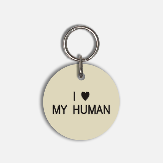 I <3 MY HUMAN Large Pet Tag
