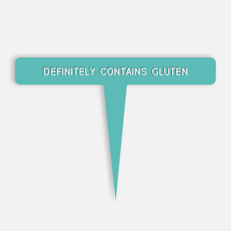 DEFINITELY CONTAINS GLUTEN Caption