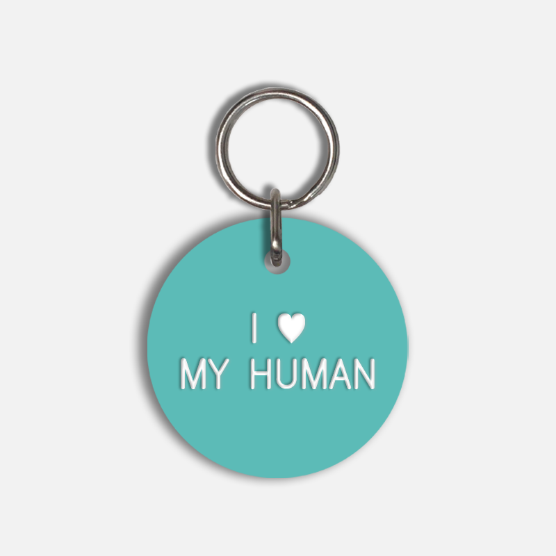 I <3 MY HUMAN Large Pet Tag