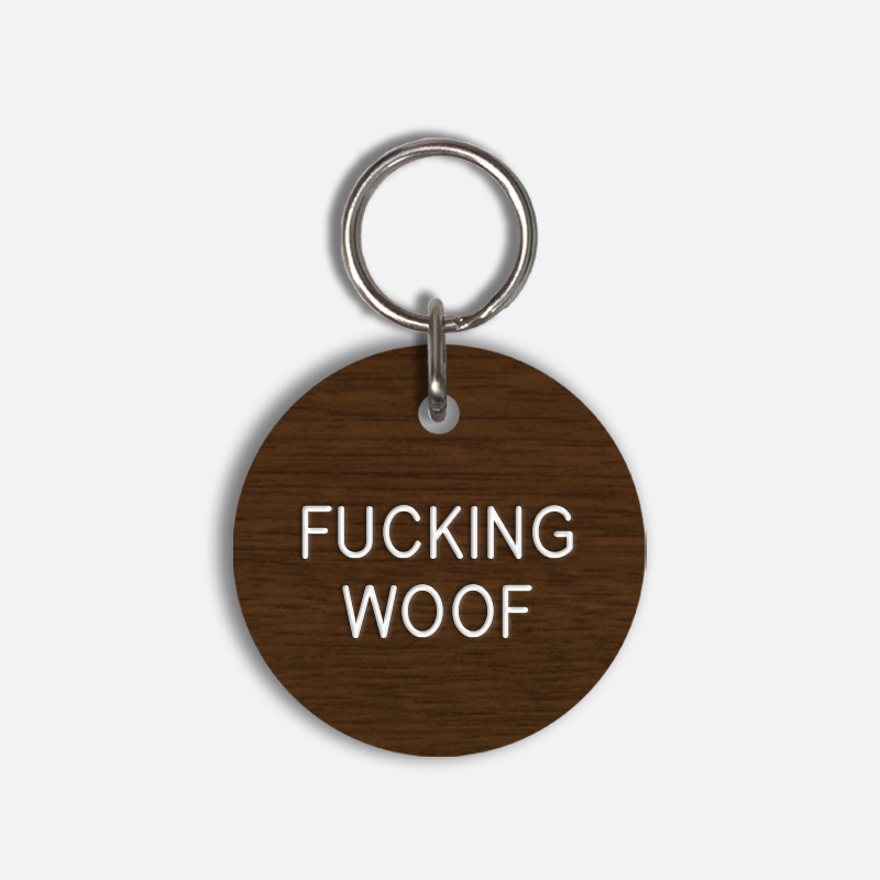 FUCKING WOOF Large Pet Tag