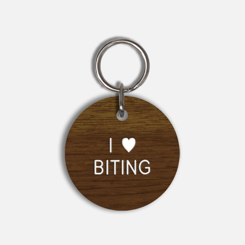 I <3 BITING Large Pet Tag