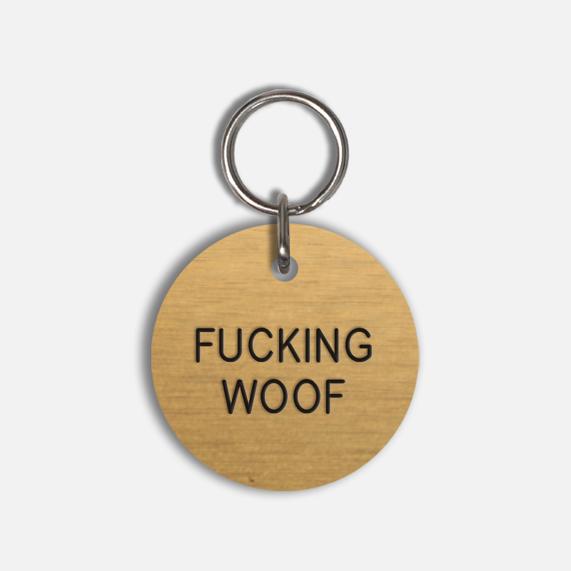 FUCKING WOOF Large Pet Tag