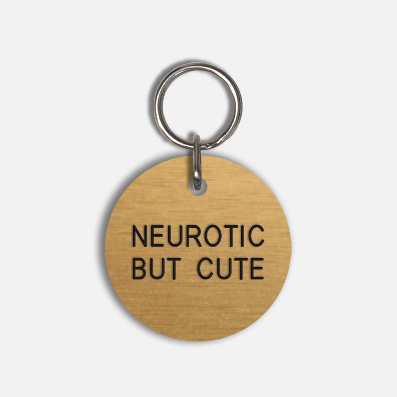 NEUROTIC BUT CUTE Large Pet Tag