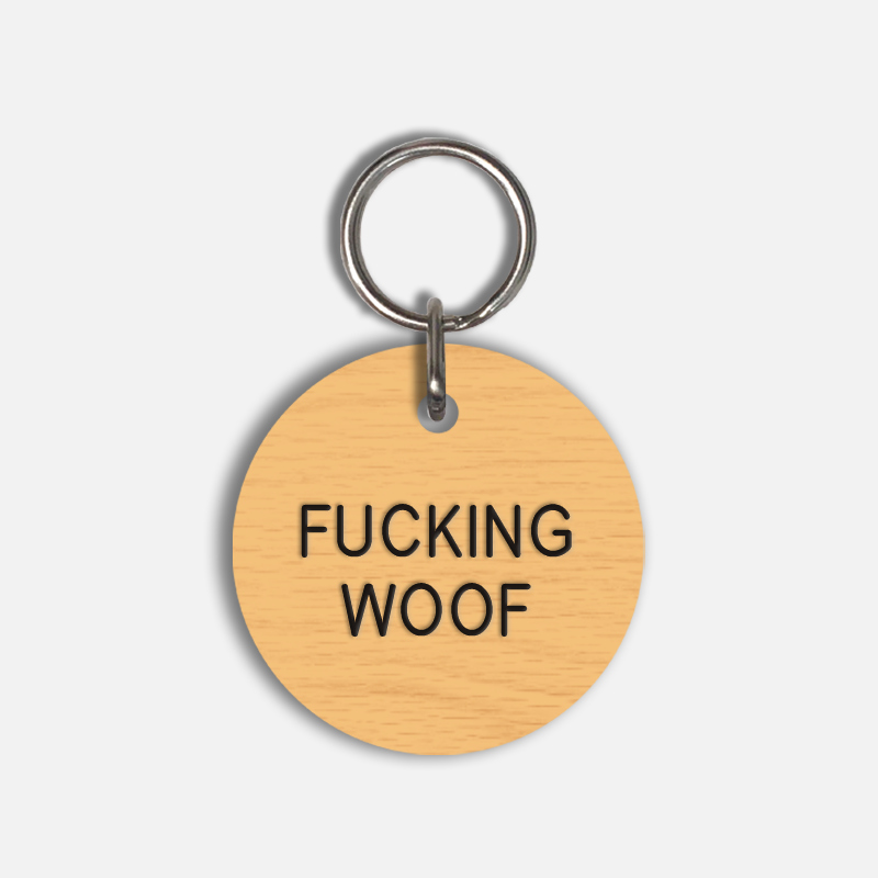 FUCKING WOOF Large Pet Tag