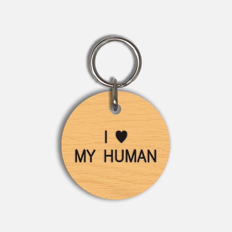 I <3 MY HUMAN Large Pet Tag