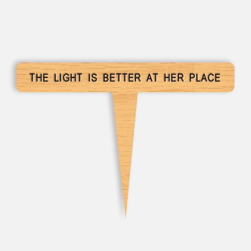 THE LIGHT IS BETTER AT HER PLACE Caption