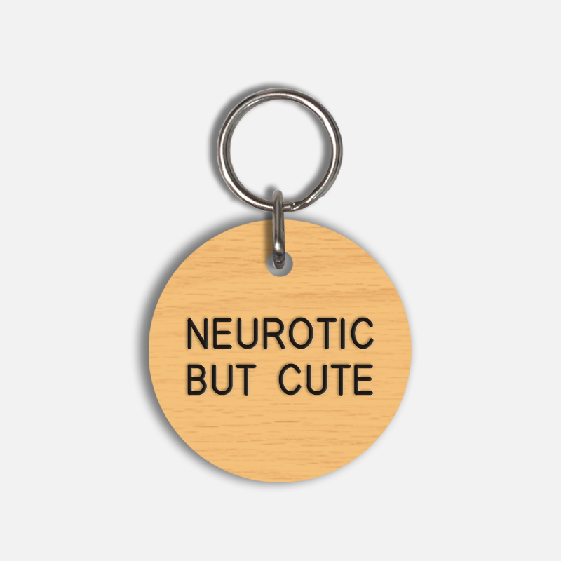 NEUROTIC BUT CUTE Large Pet Tag
