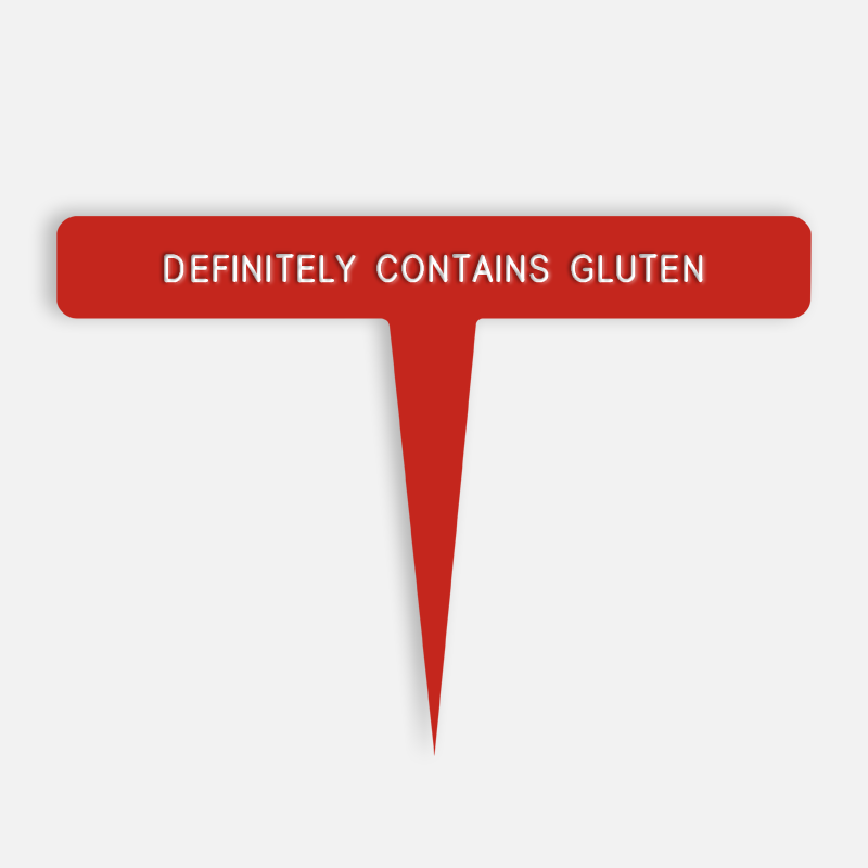 DEFINITELY CONTAINS GLUTEN Caption
