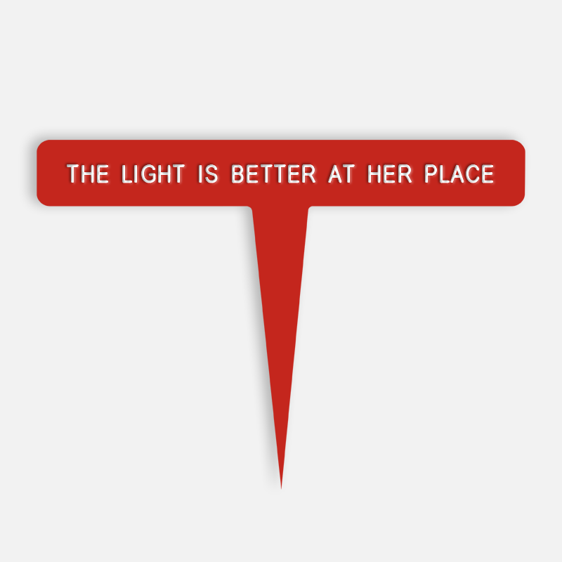 THE LIGHT IS BETTER AT HER PLACE Caption