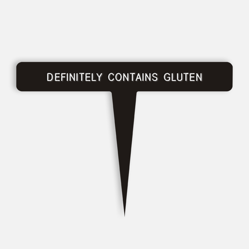 DEFINITELY CONTAINS GLUTEN Caption