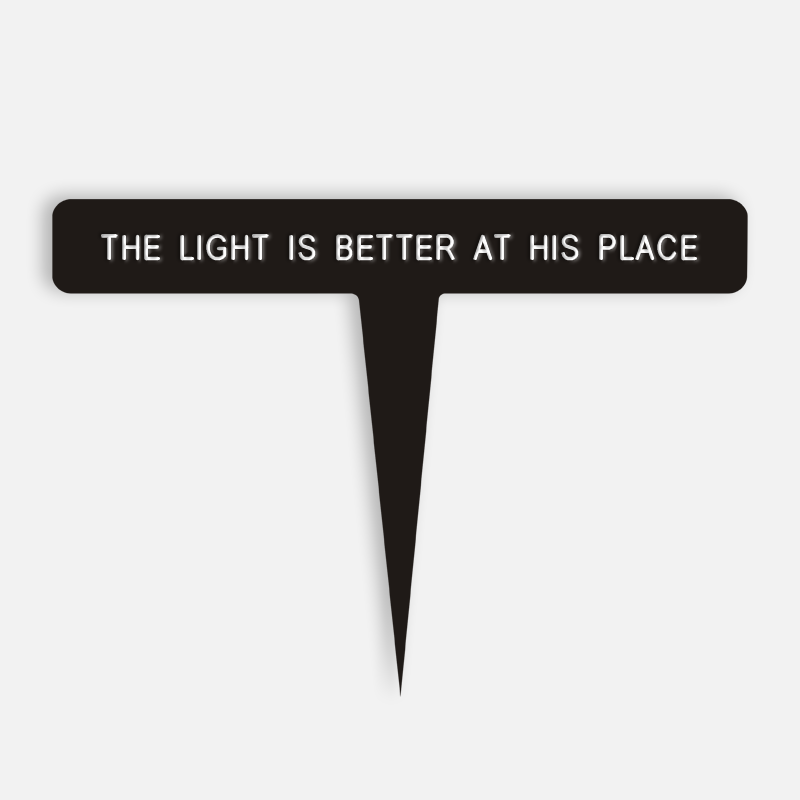 THE LIGHT IS BETTER AT HIS PLACE Caption