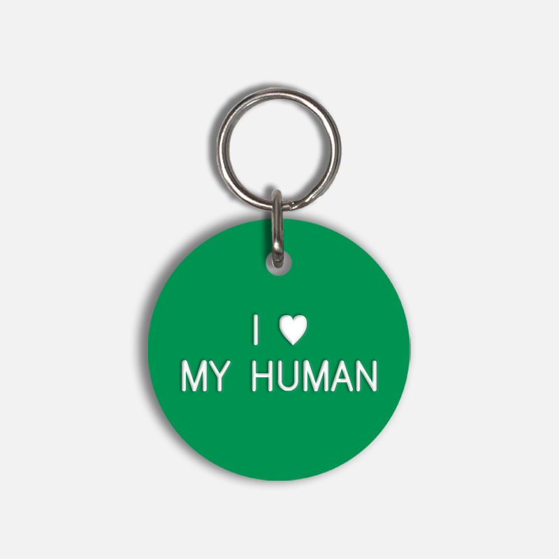 I <3 MY HUMAN Large Pet Tag