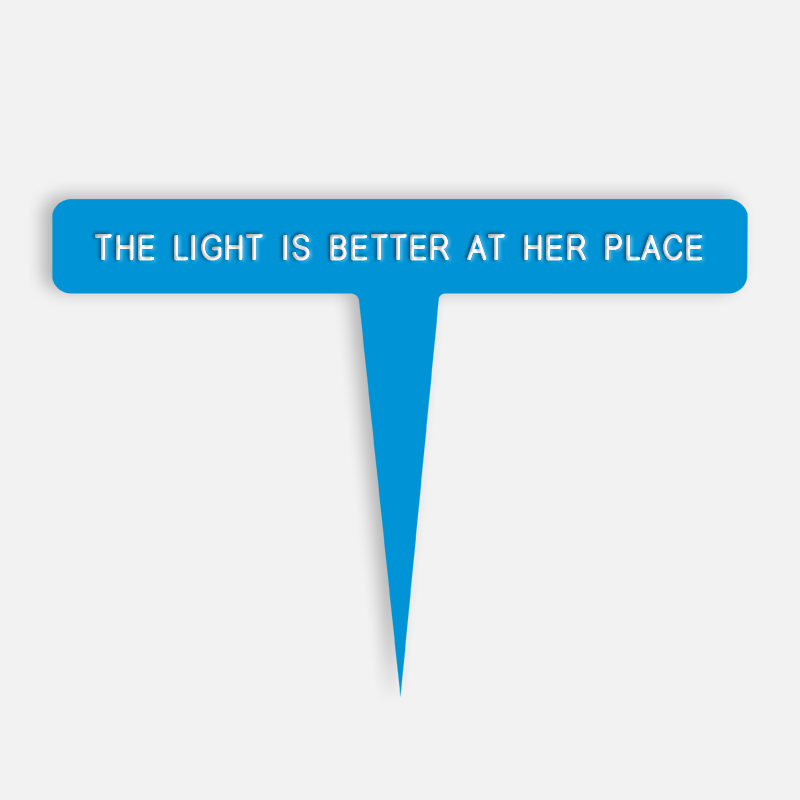 THE LIGHT IS BETTER AT HER PLACE Caption