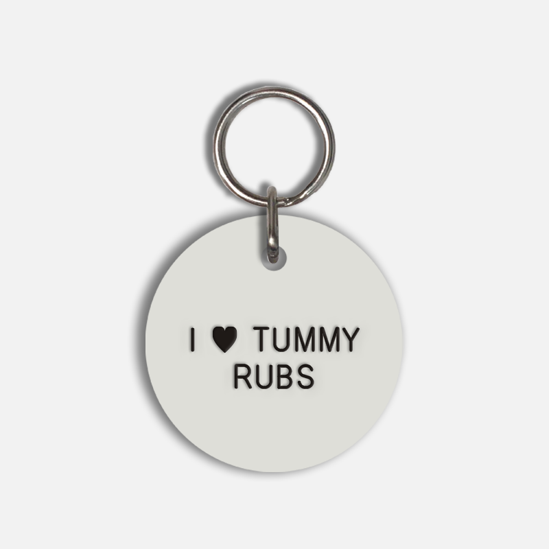 I <3 TUMMY RUBS Large Pet Tag