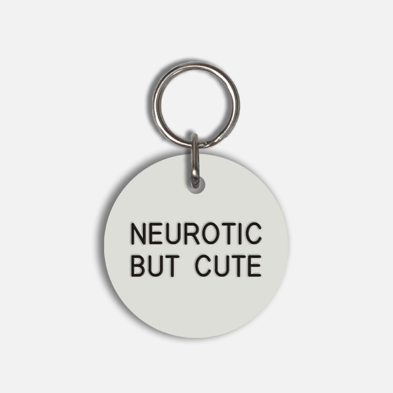 NEUROTIC BUT CUTE Large Pet Tag