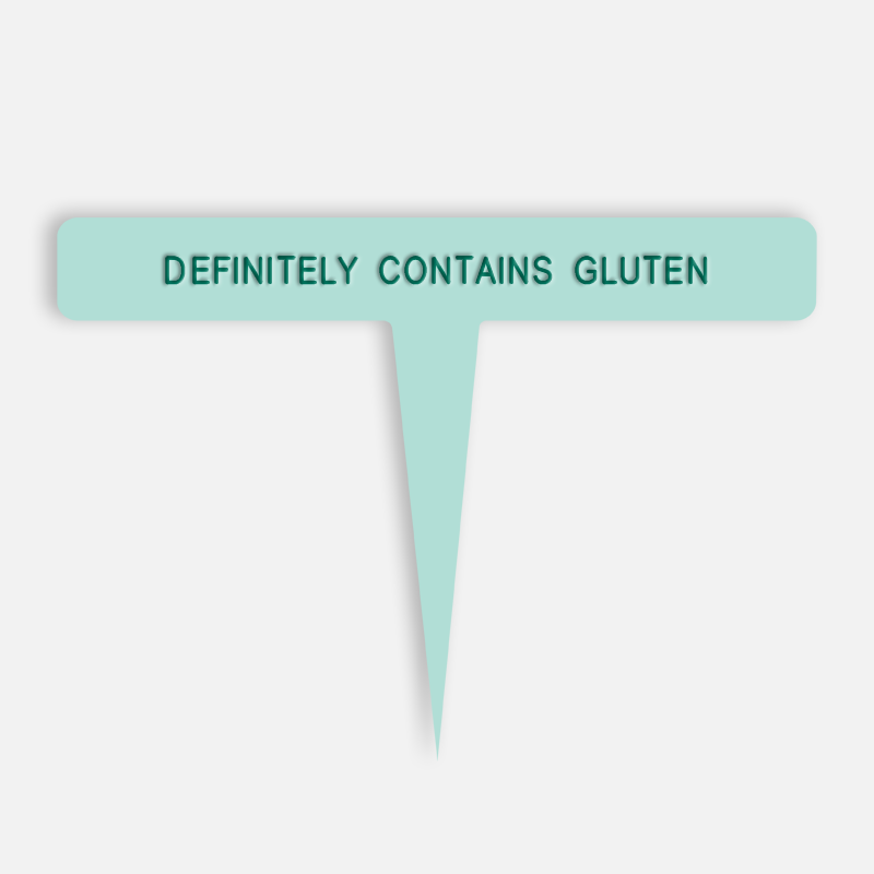 DEFINITELY CONTAINS GLUTEN Caption