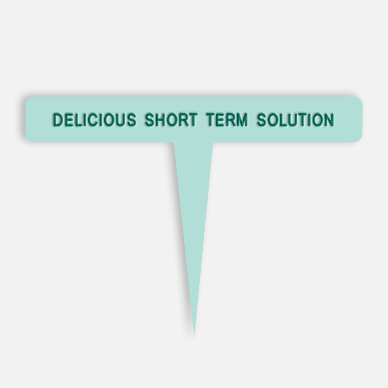 DELICIOUS SHORT TERM SOLUTION Caption