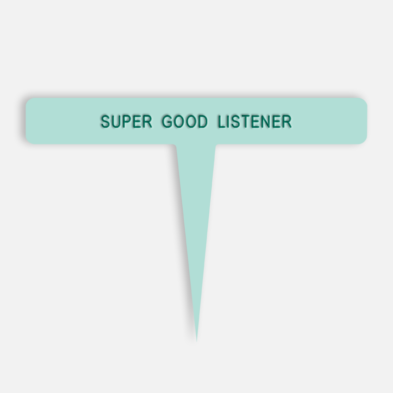 SUPER GOOD LISTENER Caption