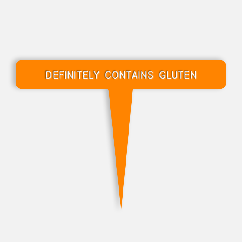 DEFINITELY CONTAINS GLUTEN Caption