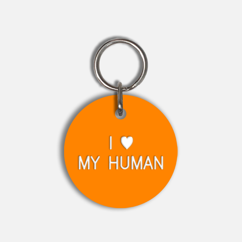 I <3 MY HUMAN Large Pet Tag
