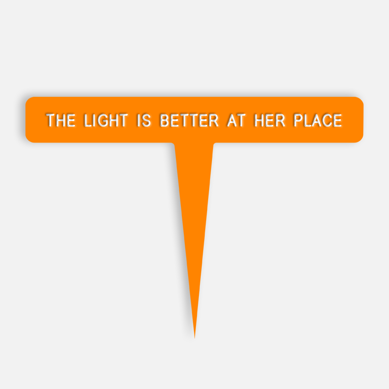 THE LIGHT IS BETTER AT HER PLACE Caption