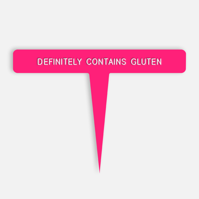 DEFINITELY CONTAINS GLUTEN Caption