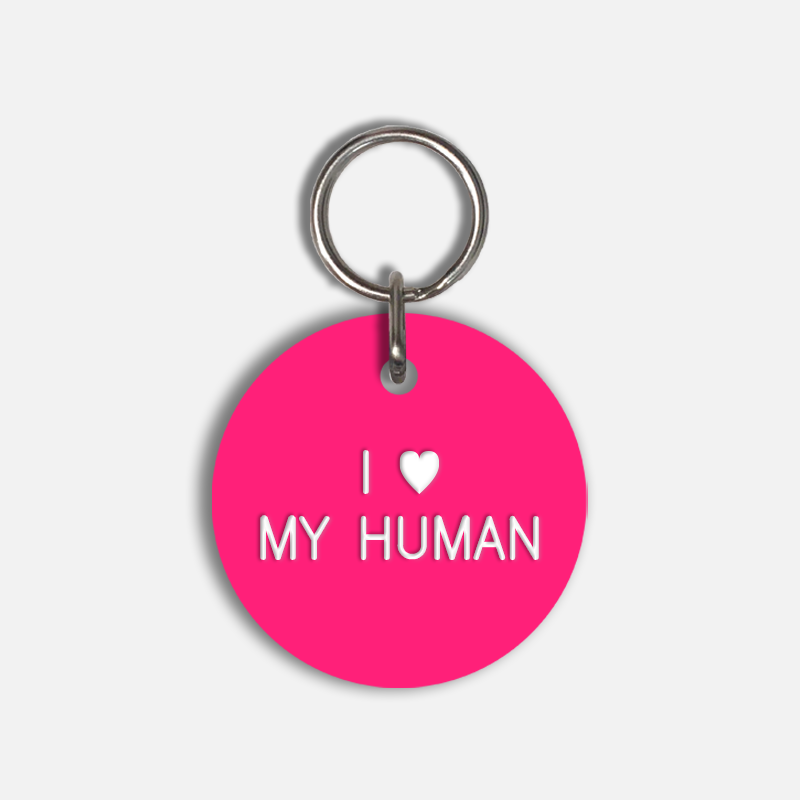 I <3 MY HUMAN Large Pet Tag