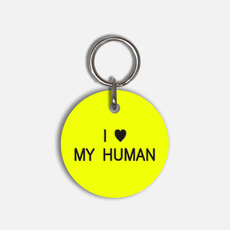 I <3 MY HUMAN Large Pet Tag
