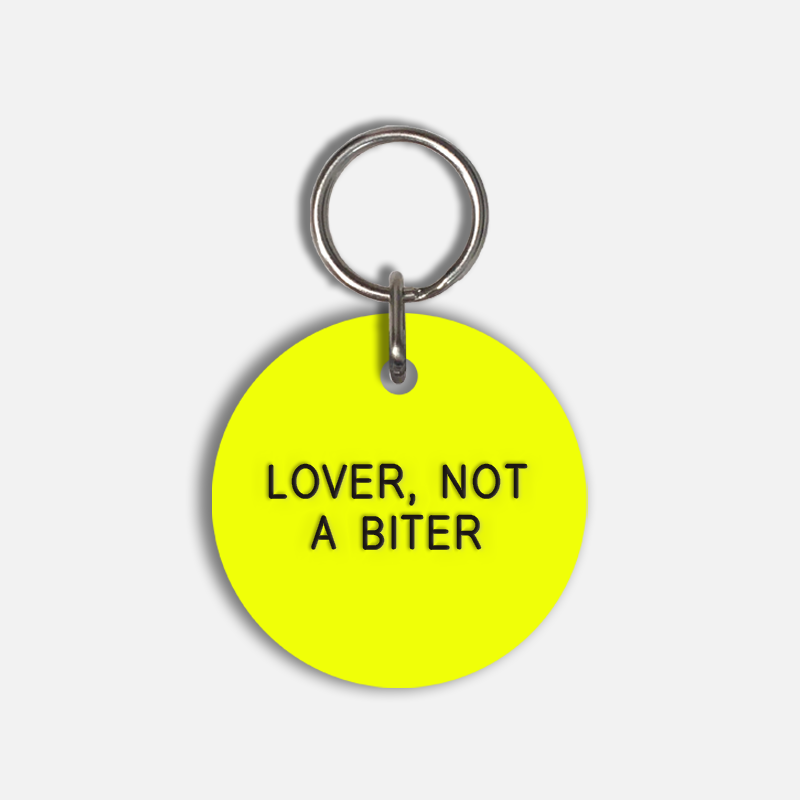 LOVER, NOT A BITER Large Pet Tag