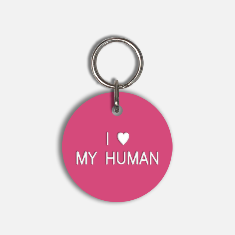 I <3 MY HUMAN Large Pet Tag