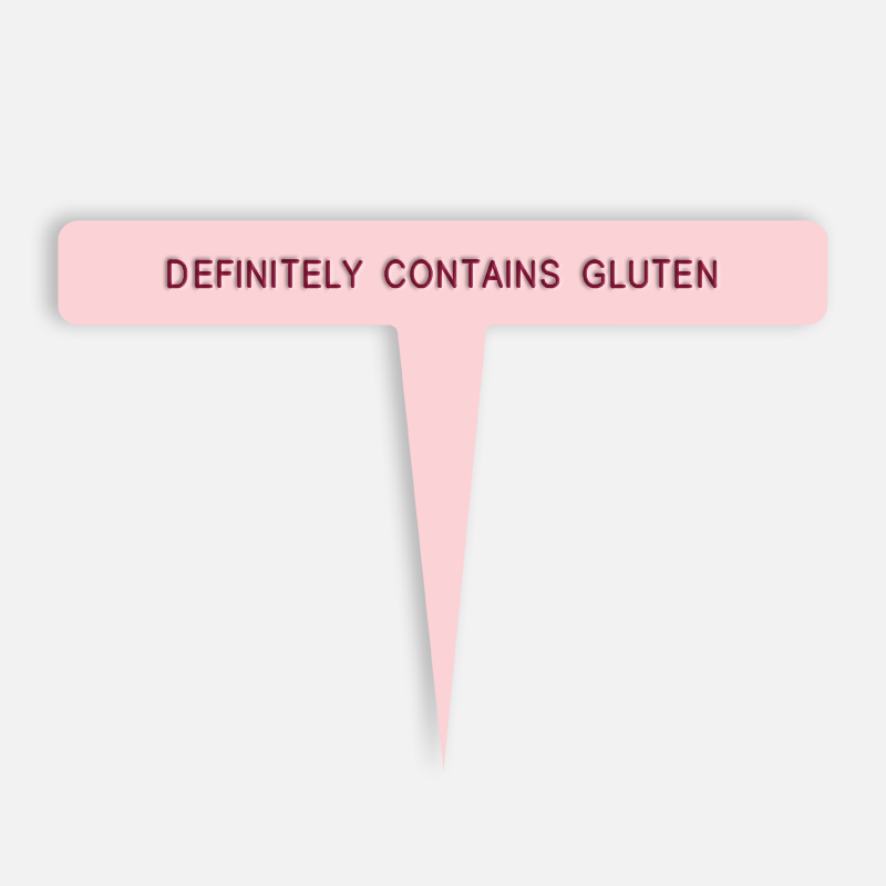 DEFINITELY CONTAINS GLUTEN Caption