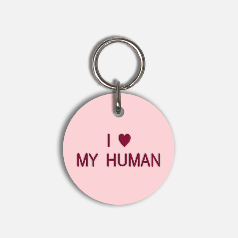 I <3 MY HUMAN Large Pet Tag