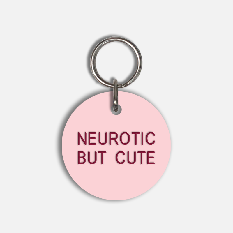 NEUROTIC BUT CUTE Large Pet Tag