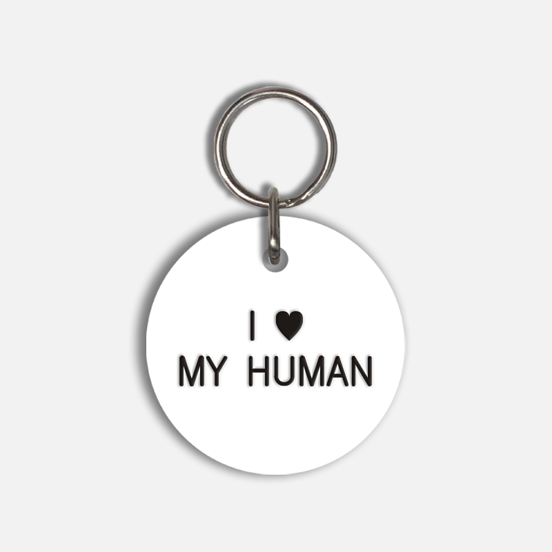 I <3 MY HUMAN Large Pet Tag