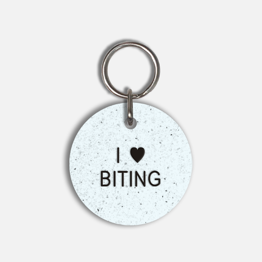 I <3 BITING Large Pet Tag