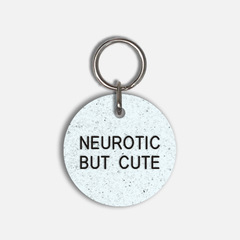 NEUROTIC BUT CUTE Large Pet Tag