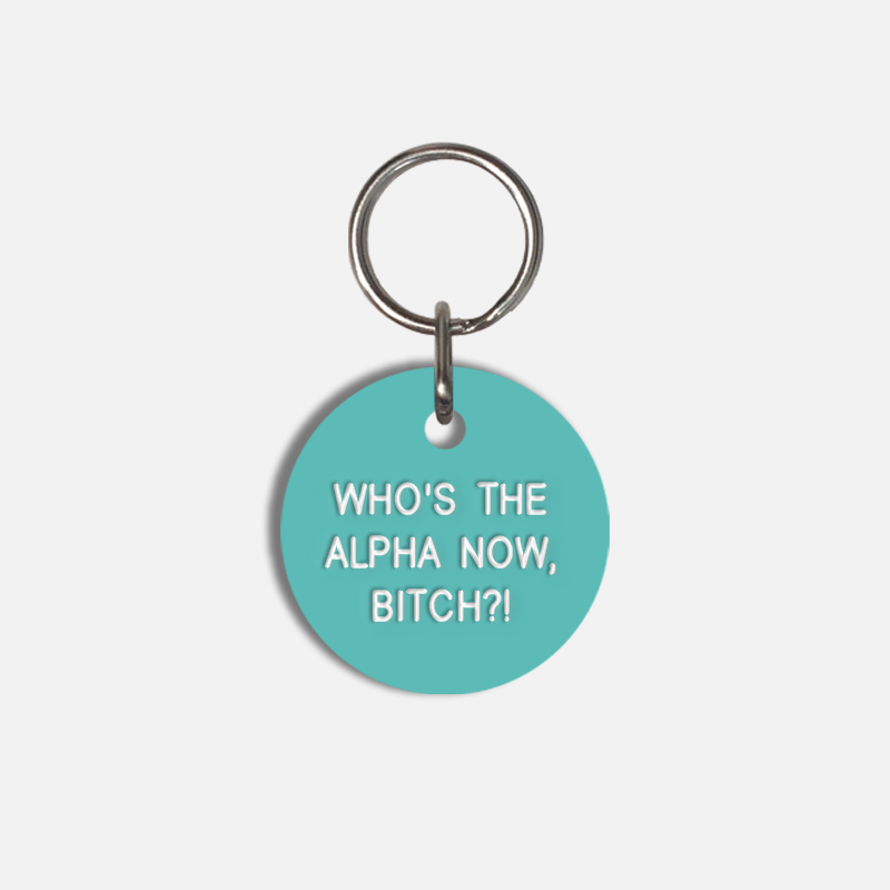 WHO'S THE ALPHA NOW, BITCH?! Small Pet Tag