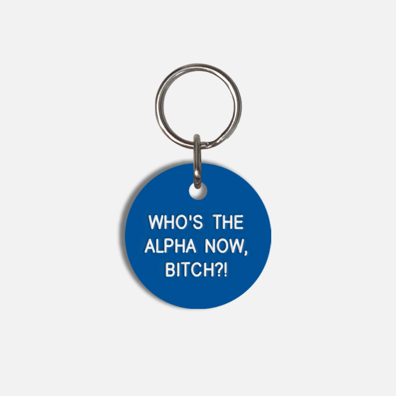 WHO'S THE ALPHA NOW, BITCH?! Small Pet Tag