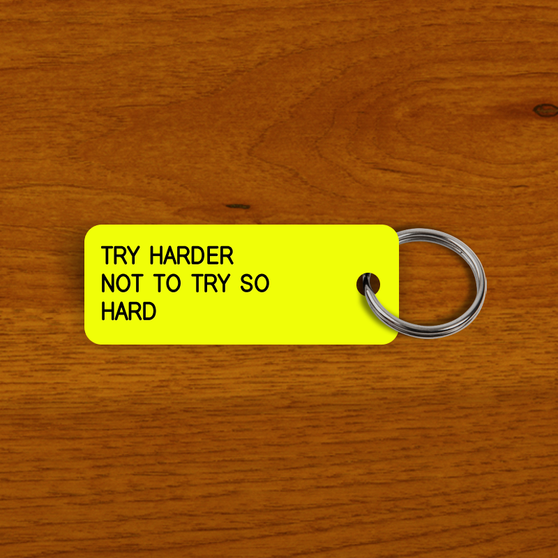 TRY HARDER NOT TO TRY SO HARD Keytag (2024-06-11)