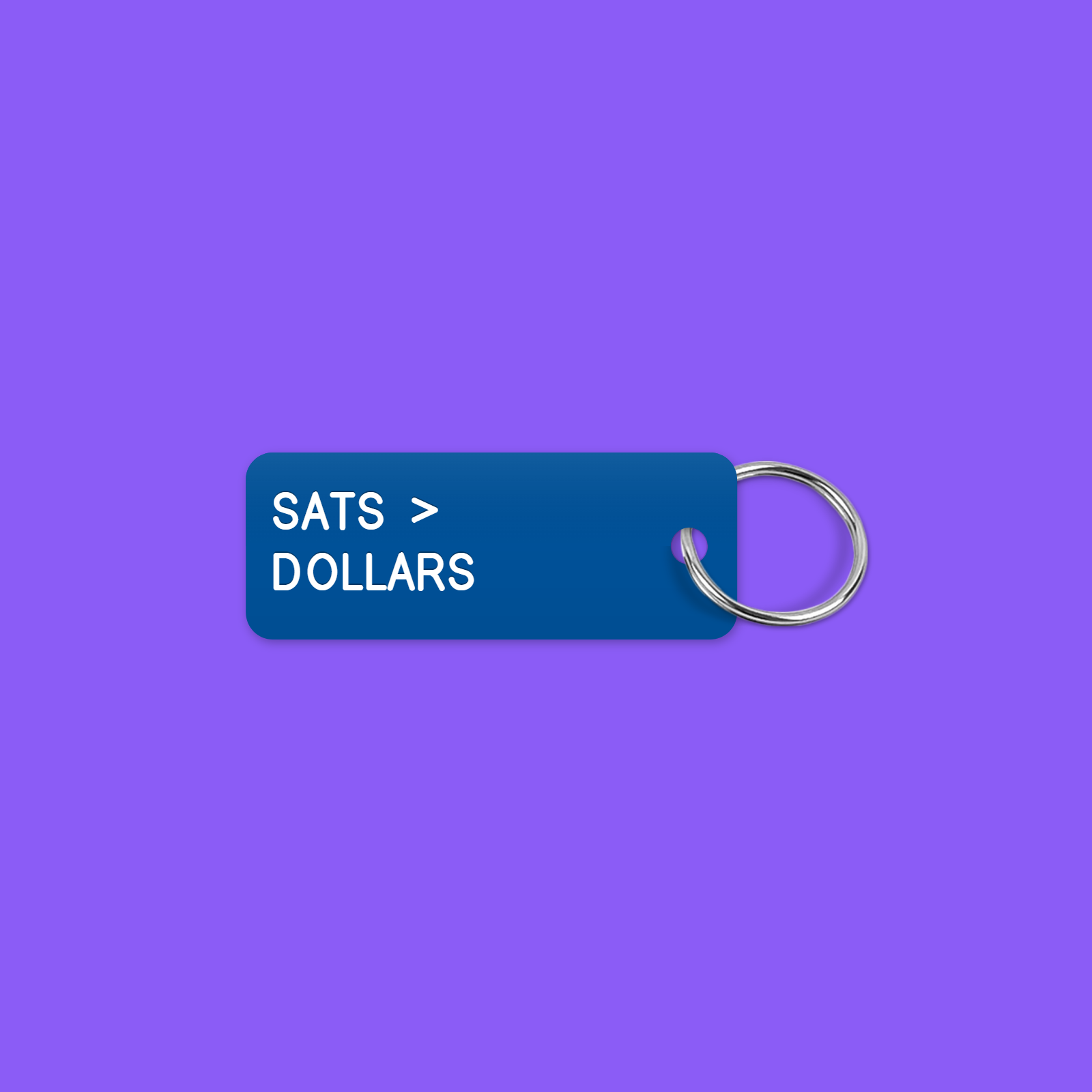 SATS > DOLLARS keytag mockup