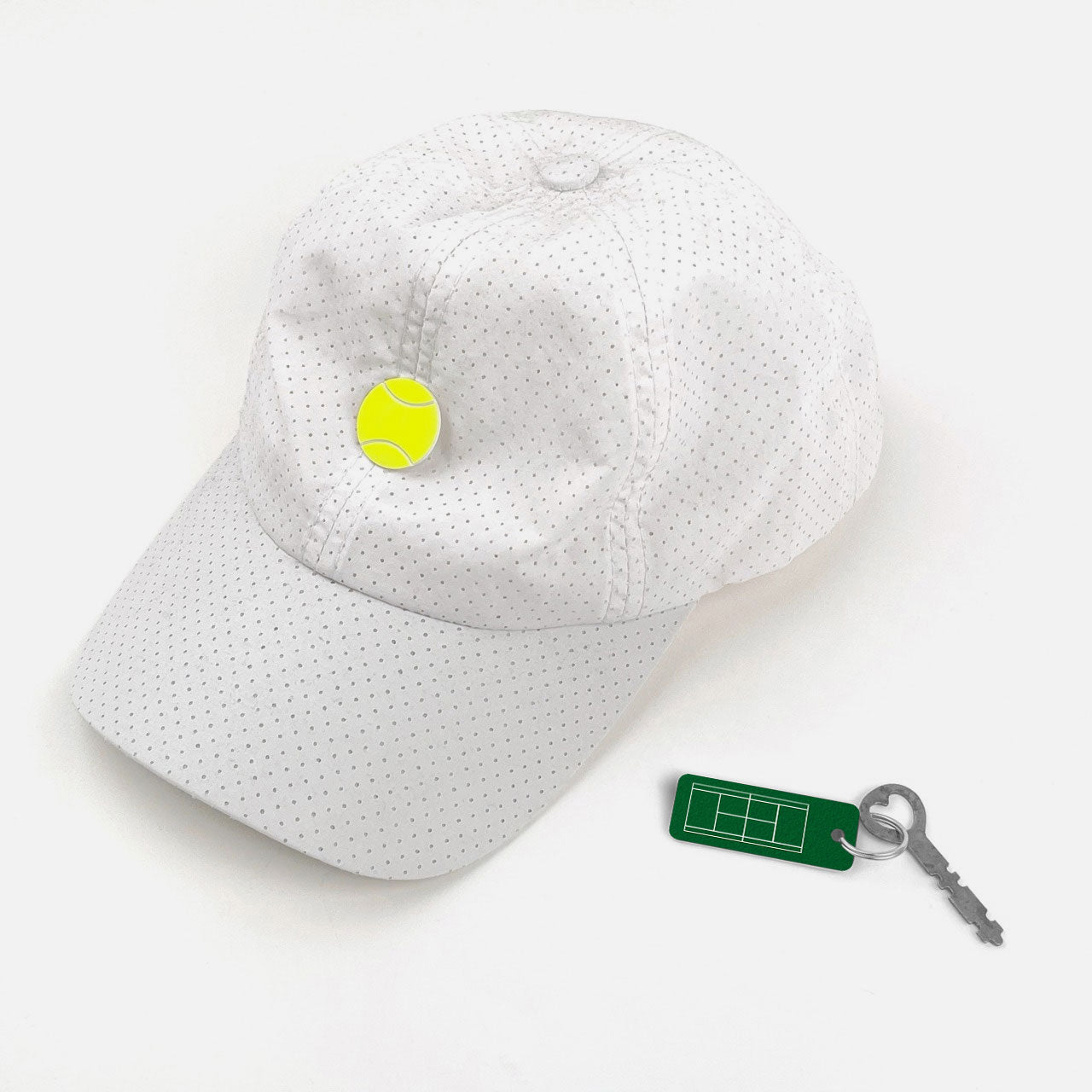 Tennis Magnet Button Tag & Keytag