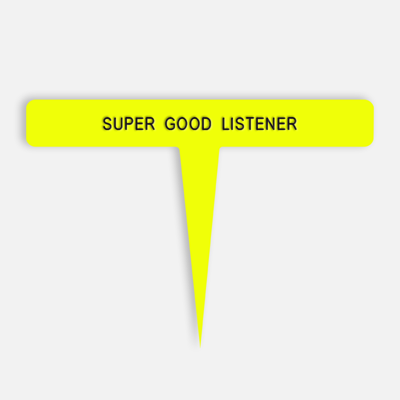 SUPER GOOD LISTENER Caption